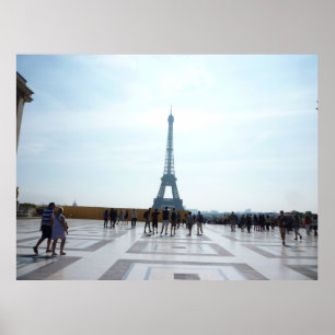 PÓSTER TORRE EIFFEL DETRÁS DEL EDIFICIO CONCRETO