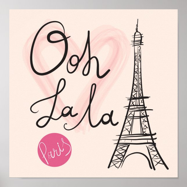 Póster Torre Eiffel dibujada a mano (Frente)