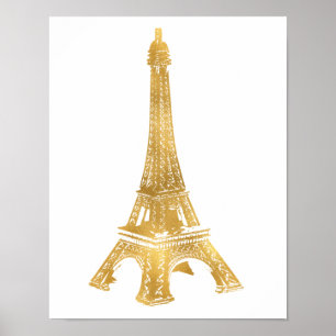 Póster Torre Eiffel dorada