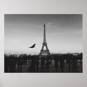Póster Torre Eiffel en blanco y negro