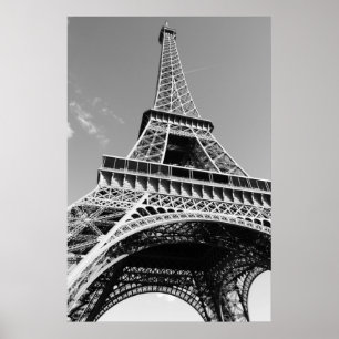 Póster Torre Eiffel en blanco y negro París Romance Ciuda