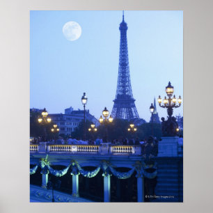 Póster Torre Eiffel en Dusk