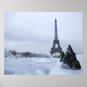 Póster Torre Eiffel en invierno
