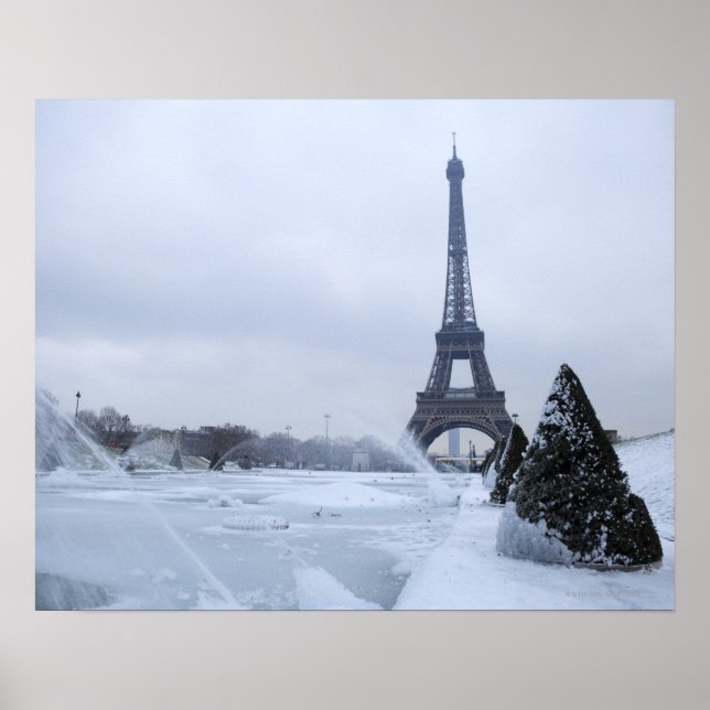 Póster Torre Eiffel en invierno (Frente)