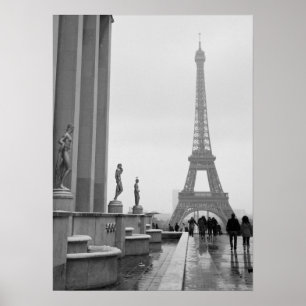 Póster Torre Eiffel en la Nieve