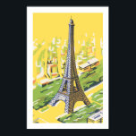 Póster Torre Eiffel en París<br><div class="desc">Hermoso poster de la Torre Eiffel. Esta imagen fue tomada de una cubierta de caja de cerillas de época. Poster de alta calidad con imagen vectorizada.</div>
