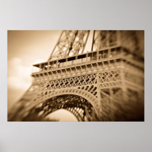 Póster Torre Eiffel en sepia, París, Francia