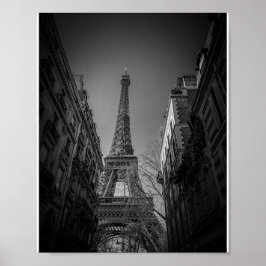 Póster Torre Eiffel Foto en Blanco y Negro