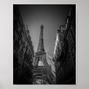 Póster Torre Eiffel Foto en Blanco y Negro
