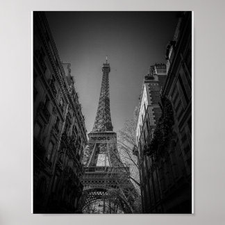 Póster Torre Eiffel Foto en Blanco y Negro