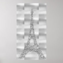 Póster Torre Eiffel Gris Gris Gris Swarovski Cristales Pa