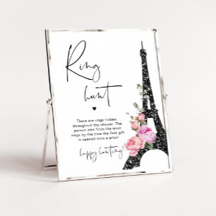 Póster Torre Eiffel juego de la ducha de novias de caza d