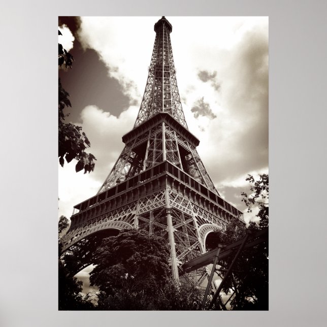Póster Torre Eiffel Marrón en París (Frente)