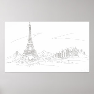 Póster Torre Eiffel, París