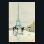 Póster Torre Eiffel | París En Lluvia<br><div class="desc">© Avery Tillmon / Wild Apple. Una imagen vintage de París,  y gente caminando por ahí. Se puede ver una imagen de la Torre Eiffel.</div>