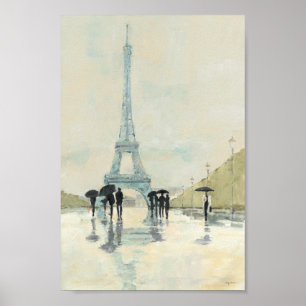 Póster Torre Eiffel   París En Lluvia