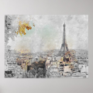 Póster Torre Eiffel. París, Francia