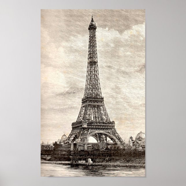 Póster Torre Eiffel, París Francia 1889 (Frente)