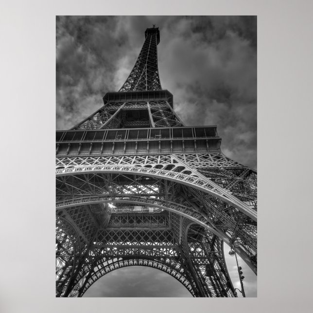 Póster Torre Eiffel, París, Francia B&W (Frente)