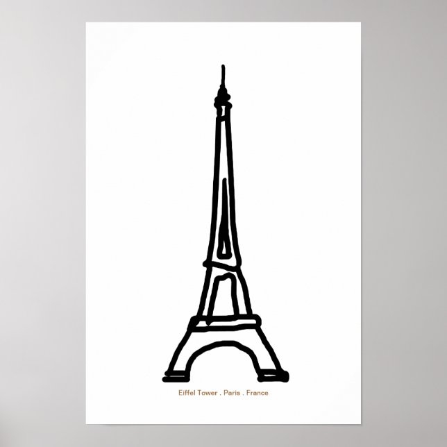 Póster Torre Eiffel París/Francia para paredes (Frente)