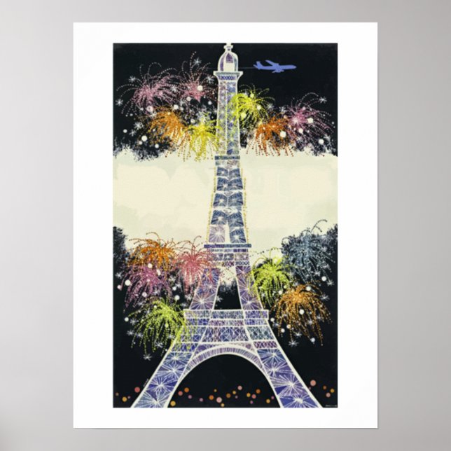 Póster Torre Eiffel París, regalo para viajero (Frente)