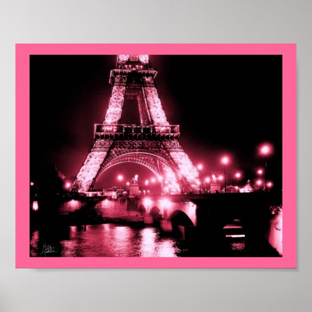 Póster Torre Eiffel, Pont de Lena [Print] - Doble rosa, (Frente)