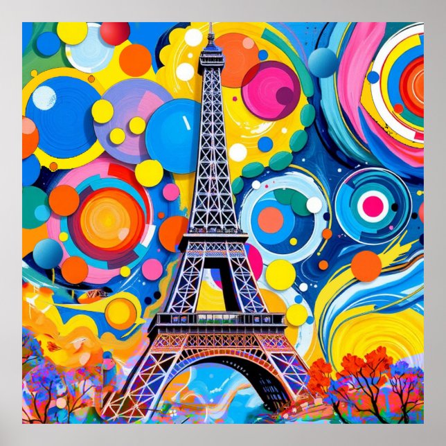 Póster Torre Eiffel Pop Art (Frente)
