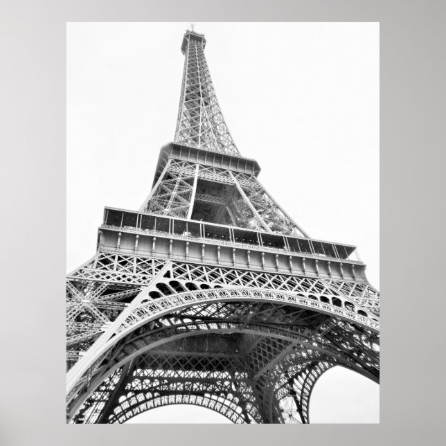 Póster Torre Eiffel Poster blanco y negro (Frente)