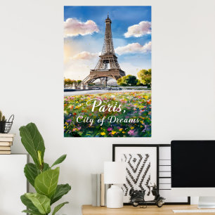 Póster Torre Eiffel Sunrise en París