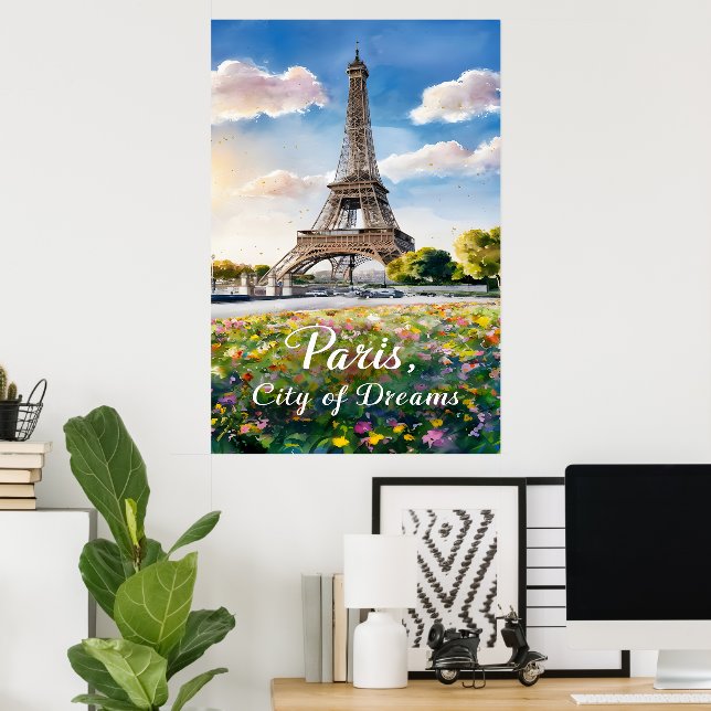 Póster Torre Eiffel Sunrise en París (Oficina en casa)