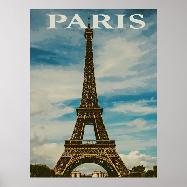 Póster Torre Eiffel Viaje de París Europa (Frente)