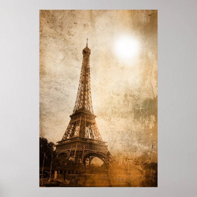 Póster Torre Eiffel Vintage (Frente)