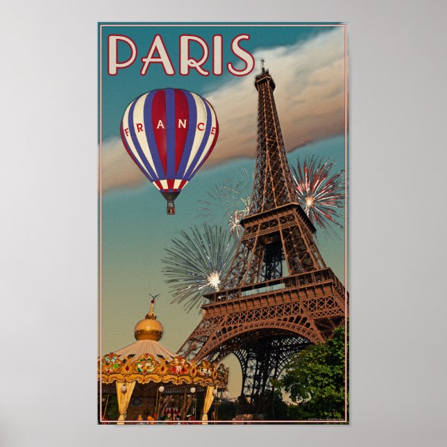Póster Torre Eiffel Vintage (Frente)