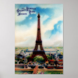 Póster Torre Eiffel Vintage