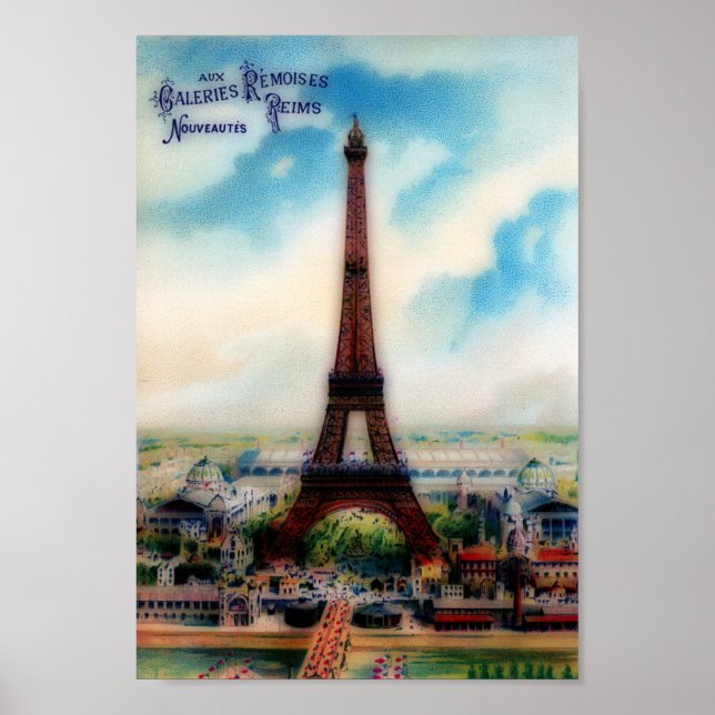 Póster Torre Eiffel Vintage (Frente)