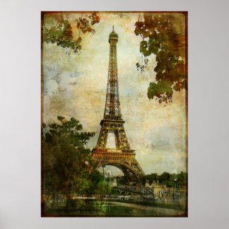 Póster Torre Eiffel Vintage