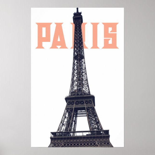 Póster Torre Eiffel Vintage París Europa Foto de Viaje (Frente)