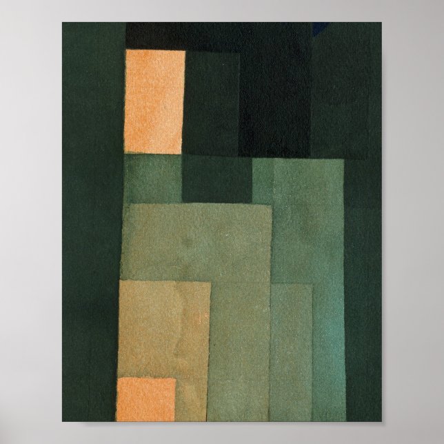 Póster Torre en Naranja y verde : Paul Klee 1922 (Frente)