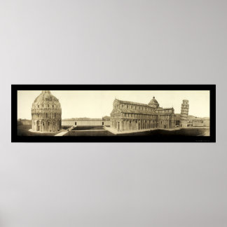 Póster Torre inclinada de Pisa Foto 1909