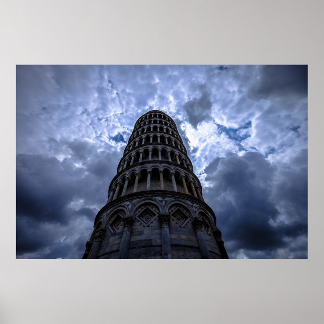 Póster Torre inclinada de Pisa Italia Foto europea de via (Frente)