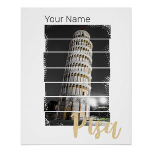 Póster Torre Inclinada De Pisa Italia Vintage Retro Souve