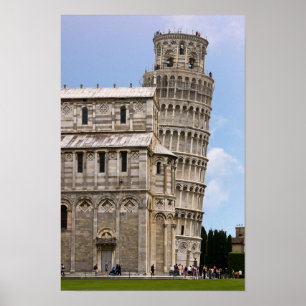 Póster Torre inclinada de Pisa y Catedral - Pisa, Italia