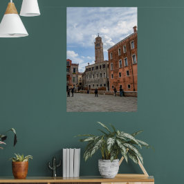 Póster Torre inclinada de Santo Stefano Venecia Italia