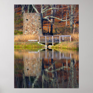 Póster Torre junto al estanque