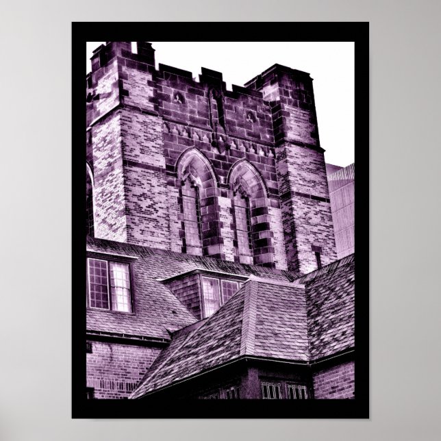 Póster Torre Medieval en Púrpura (Frente)