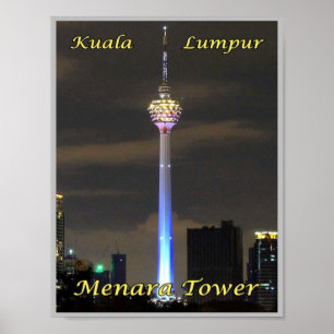 Póster Torre Menara de Kuala Lumpur - Malasia -