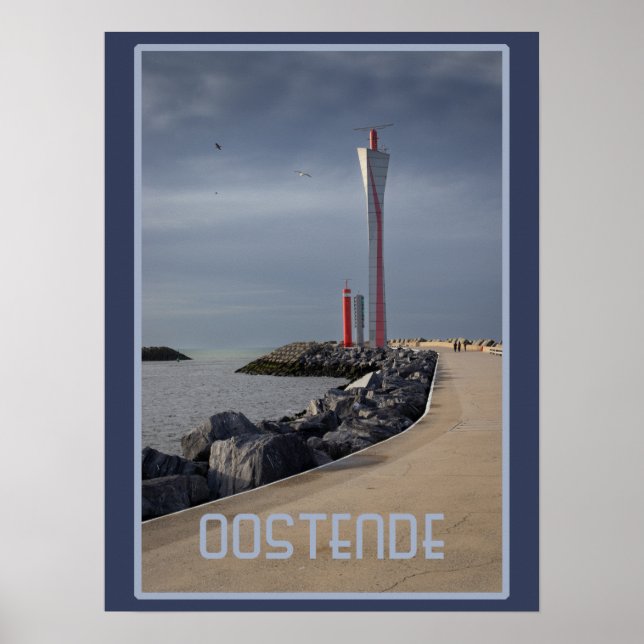 Póster Torre Radar, Oostende Habour, Bélgica (Frente)