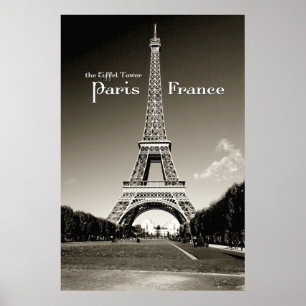 Póster torre retro eiffel