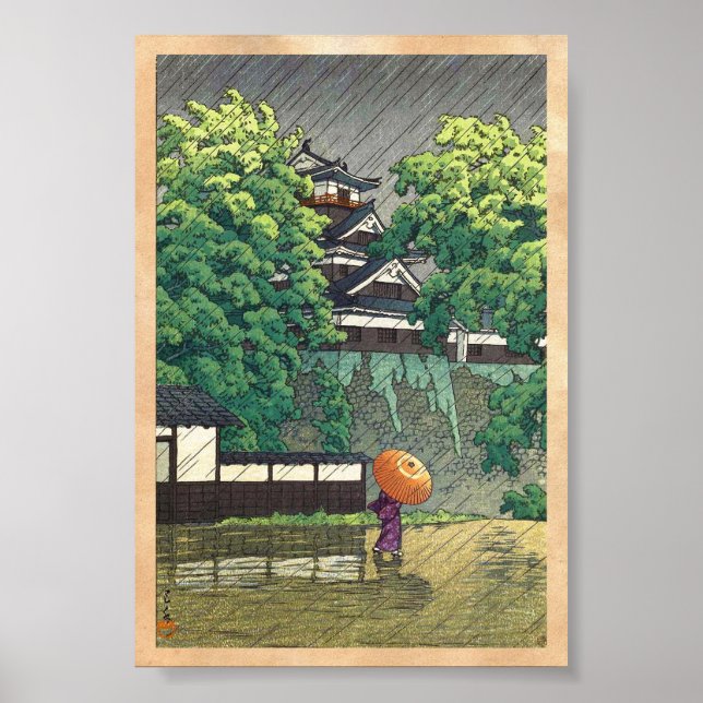 Póster Torre Udo, Castillo de Kumamoto (Kumamoto-jô Udoya (Frente)