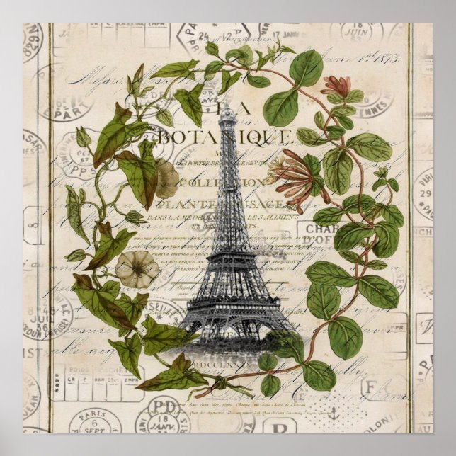 Póster torreón de hiedra botánica paris eiffel (Frente)